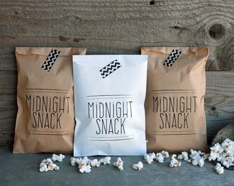 Wedding Favor Bags - Midnight Snack Bags, Rehearsal Dinner, Engagement Party, Popcorn Bags, Donut Bags, Candy Buffet Bags, Sweet Bags