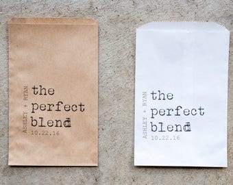 Perfect Blend Wedding Favor Bag -Coffee Favors for Wedding,Tea Favors for Party,Bridal Shower Favors,Coffee Bags, Custom Favor Bag,Rehearsal