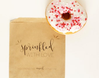 Baby Shower Favors - Popcorn, Candy, Cookie, Donut, Tea, Coffee - Personalized, Custom - Gender Reveal, Wedding Favor Bags