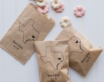 Personalized Wedding Favor Bags -Candy Buffet Bags, Rehearsal Dinner, Bridal Shower Favor, Take Home Favor Bag, Engagement Party, Cookie Bag