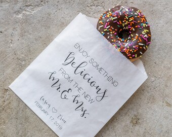 Custom Wedding Favor Bags- Donut Favors, Cookie Bag,Rehearsal Dinner,Engagement Party,Doughnut Favor,Take Home Favor Bag, Candy Buffet Bag
