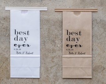 Best Day Ever Tin Tie Wedding Favor Bag - Donut Favors, Coffee Favor, Tea Favors for Party, Popcorn Favors, Bridal Shower Favor, Coffee Bags