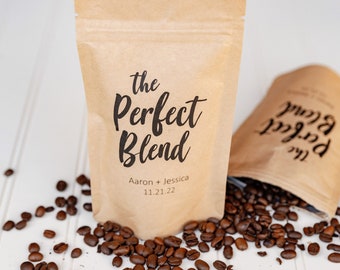 The Perfect Blend Coffee Wedding Favor Bag - Bridal Shower Favor, Coffee Favor Bags, Resealable Coffee Pouch, Personalized Wedding Favor