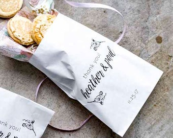 Personalized Wedding Favor Bags - Candy Buffet, Popcorn Bar, Rehearsal Dinner, Engagement Party