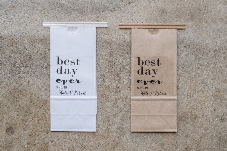 Best Day Ever Tin Tie Wedding Favor Bag Donut Favors, Coffee Favor, Tea Favors for Party, Popcorn Favors, Bridal Shower Favor, Coffee Bags image 5