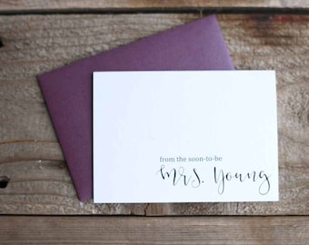 Set of 25 Thank You From The Future Mrs. Cards - Bridal Shower Thank You Cards