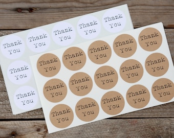 Thank You Stickers - Stickers for Wedding Favors, Jar Labels, Envelope Seals