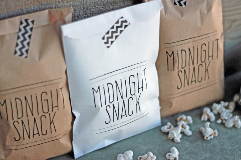 Wedding Favor Bags Midnight Snack Bags, Rehearsal Dinner, Engagement Party, Popcorn Bags, Donut Bags, Candy Buffet Bags, Sweet Bags image 3