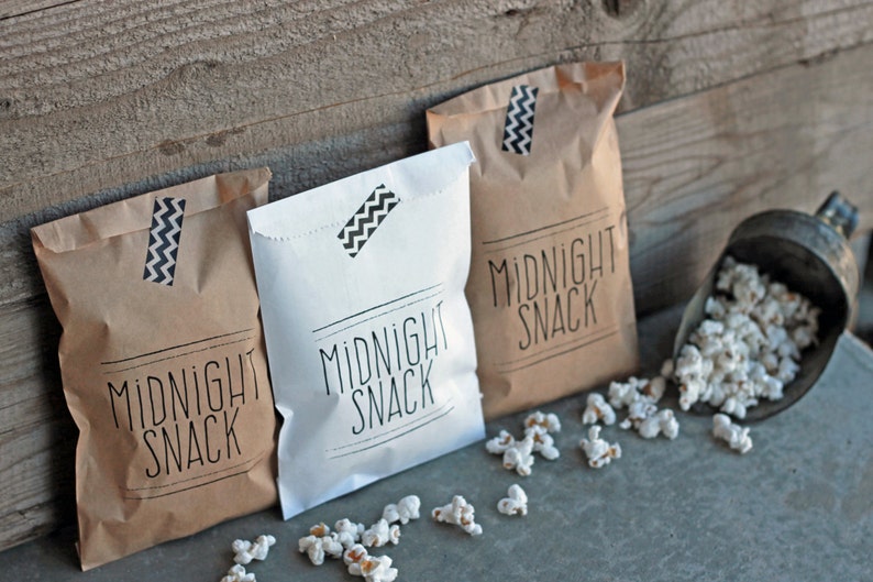 Wedding Favor Bags Midnight Snack Bags, Rehearsal Dinner, Engagement Party, Popcorn Bags, Donut Bags, Candy Buffet Bags, Sweet Bags image 2