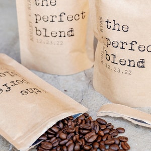 The Perfect Blend Coffee Wedding Favor Bag Bridal Shower Favor, Coffee Favor Bags, Resealable Coffee Pouch, Personalized Wedding Favor image 9