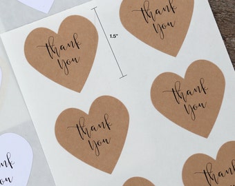 Set of 24 Thank You Stickers - for Envelope Seals, Wedding Favor Packaging