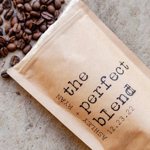 The Perfect Blend Coffee Wedding Favor Bag Bridal Shower Favor, Coffee Favor Bags, Resealable Coffee Pouch, Personalized Wedding Favor image 10