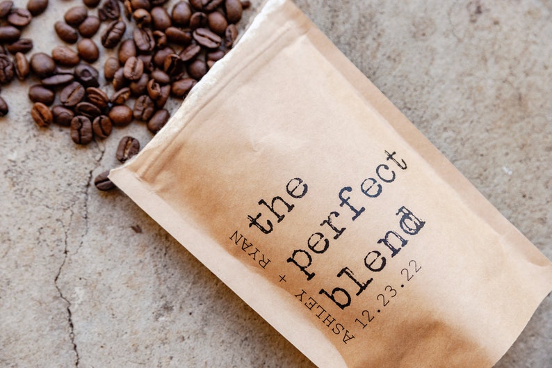 The Perfect Blend Coffee Wedding Favor Bag Bridal Shower Favor, Coffee Favor Bags, Resealable Coffee Pouch, Personalized Wedding Favor image 10