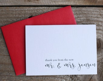 Conjunto de 25 muchas gracias de nuevo Sr. y Sra. tarjetas - personalizados tarjetas de agradecimiento de boda