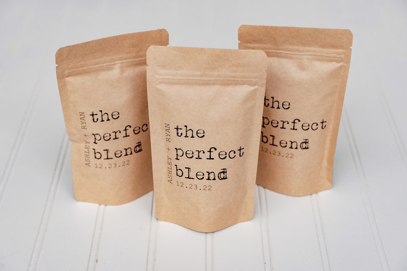 The Perfect Blend Coffee Wedding Favor Bag Bridal Shower Favor, Coffee Favor Bags, Resealable Coffee Pouch, Personalized Wedding Favor image 7