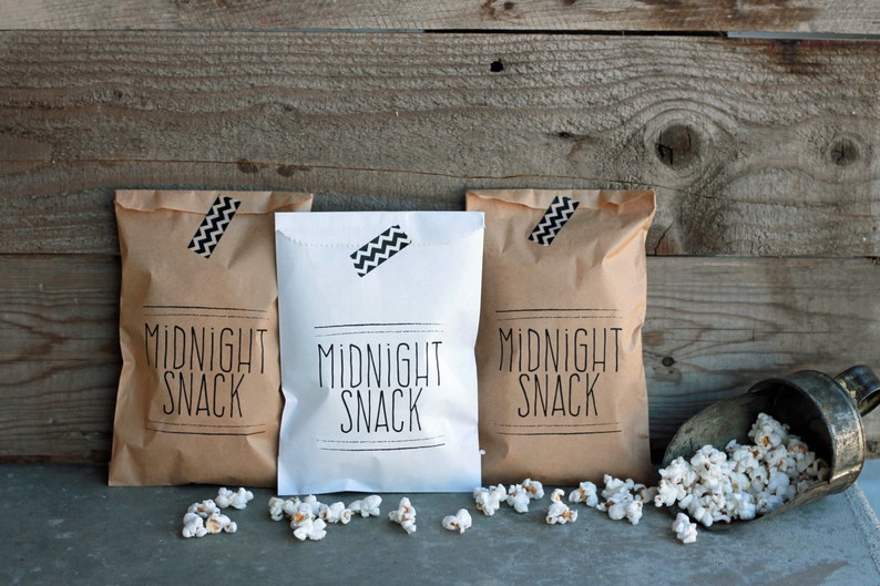 Wedding Favor Bags Midnight Snack Bags, Rehearsal Dinner, Engagement Party, Popcorn Bags, Donut Bags, Candy Buffet Bags, Sweet Bags image 1