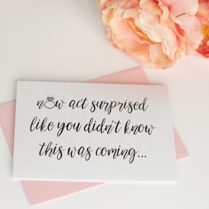 Set of 4 Now Act Surprised, Will You Be My Bridesmaid Card, Bridal Party Card To Ask Flowergirl, Bridesmaid Proposal, Ask Bridesmaids