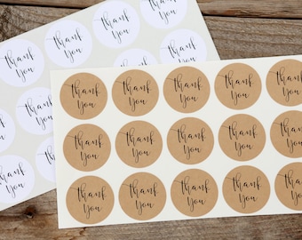 Thank You Stickers - for Wedding Favors, Jar Labels, Envelope Seals, Baby or Bridal Showers