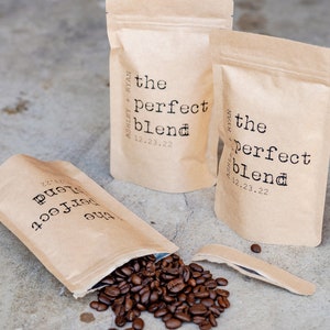 The Perfect Blend Coffee Wedding Favor Bag Bridal Shower Favor, Coffee Favor Bags, Resealable Coffee Pouch, Personalized Wedding Favor image 4