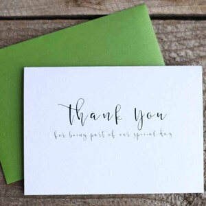 Satz von 25 Hochzeit-Dankeskarten - Danke für die Teil unserer besonderen Tag-Karten