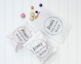 Baby Shower Favor Bags - Popcorn Bags, Candy Buffet, Cookie Favor