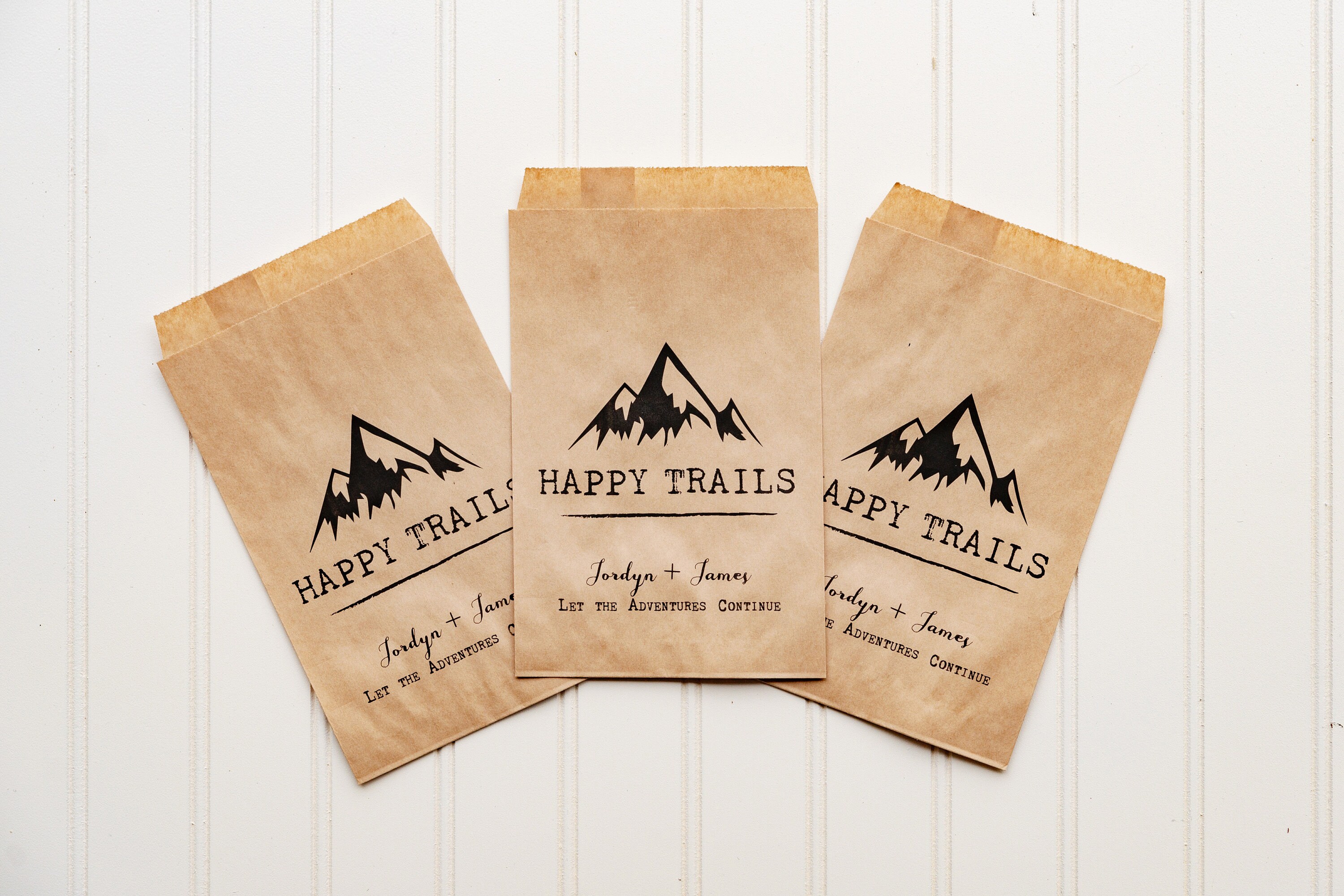 Personalized Happy Trails Wedding Favor Bags Trail Mix Bar Etsy