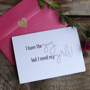 Set de 6 va a ser mi Dama de honor tarjetas - tengo mi chico pero necesito mis nenas | Tarjeta de propuesta de Dama de honor | Tarjeta fiesta nupcial