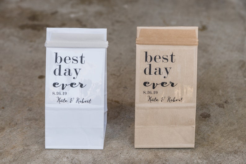 Best Day Ever Tin Tie Wedding Favor Bag Donut Favors, Coffee Favor, Tea Favors for Party, Popcorn Favors, Bridal Shower Favor, Coffee Bags image 4