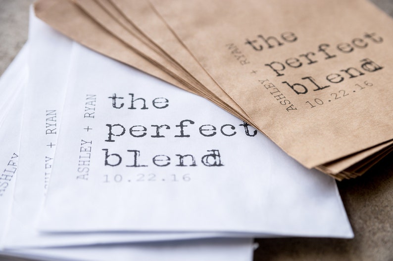 Perfect Blend Wedding Favor Bag Coffee Favors for Wedding,Tea Favors for Party,Bridal Shower Favors,Coffee Bags, Custom Favor Bag,Rehearsal image 3