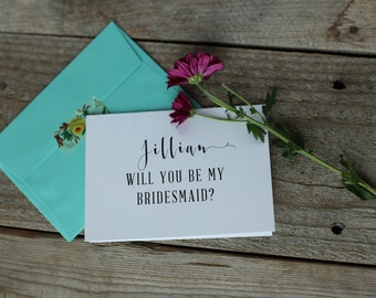 Set of 6 Bridesmaid Proposal Cards | Will You Be My Bridesmaid Cards | Bridal Party Card To Ask Flowergirl