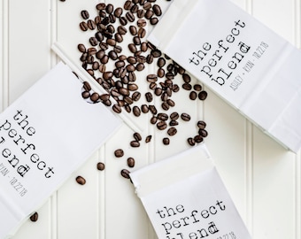 Perfect Blend Tin Tie Wedding Favor Bag -Coffee Favors for Wedding,Tea Favors for Party,Tin Tie Favor Bag,Bridal Shower Favors,Coffee Bags