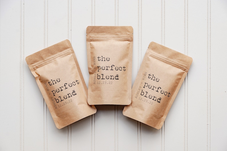 The Perfect Blend Coffee Wedding Favor Bag Bridal Shower Favor, Coffee Favor Bags, Resealable Coffee Pouch, Personalized Wedding Favor image 3