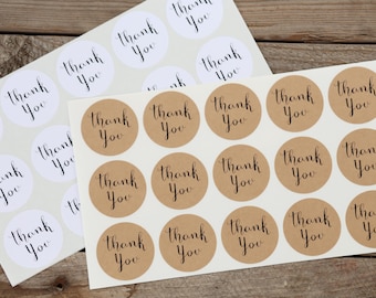 Thank You Stickers - for Wedding Favors, Jar Labels, Envelope Seals, Baby or Bridal Showers