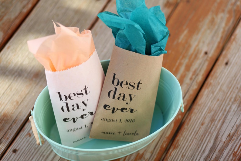 Best Day Ever Personalized Wedding Favor Bags Candy Buffet Etsy