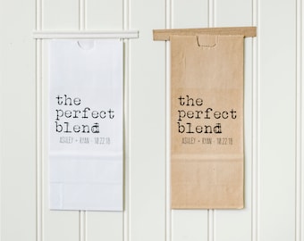 The Perfect Blend Tin Tie Wedding Favor Bag-Coffee Favors for Wedding,Tea Favors for Party,Tin Tie Favor Bag,Bridal Shower Favor,Coffee Bags