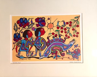 Nature cycle - Norval Morrisseau - Digital Print - framed