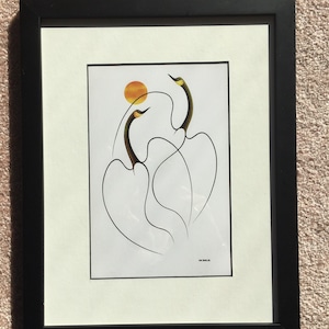 INDÍGENA CreeArtist Isaac Bignell • Voo do sol • Cartão de arte emoldurado Impressão • Arte nativa