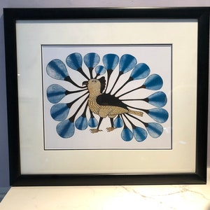 Blue Owl - Inuit Art - Framed • Kenojuak Ashevak • Native Owl • Indigenous Art • gift idea