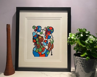 Children in Astral Plain - Norval Morrisseau -Silk Screen Serigraph - Framed