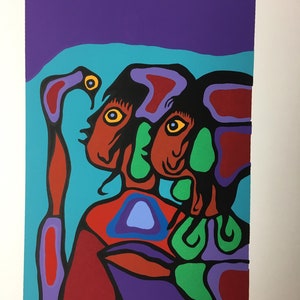 The Tunderbird is talking to the children Silk Screen Print ten colour screens.    unframed.