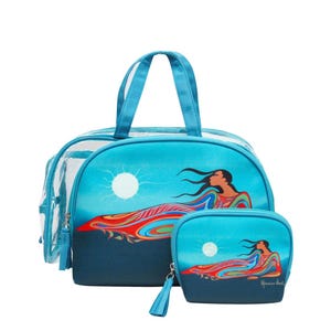 Cosmetic bag Leah Dorion Strong Earth Woman. Make up bag set of 3