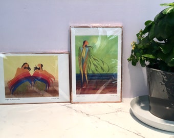 Maxine Noel’s beautiful pieces “Summer Winds” and “People of the Rainbow” - Two pieces - Copper Framed