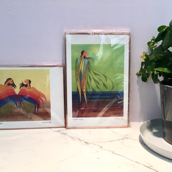 Maxine Noel’s beautiful pieces “Summer Winds” and “People of the Rainbow” - Two pieces - Copper Framed