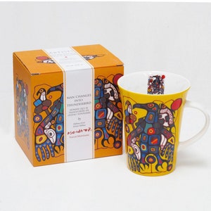 Homem se transforma em Thunderbird- Norval Morrisseau- Caneca