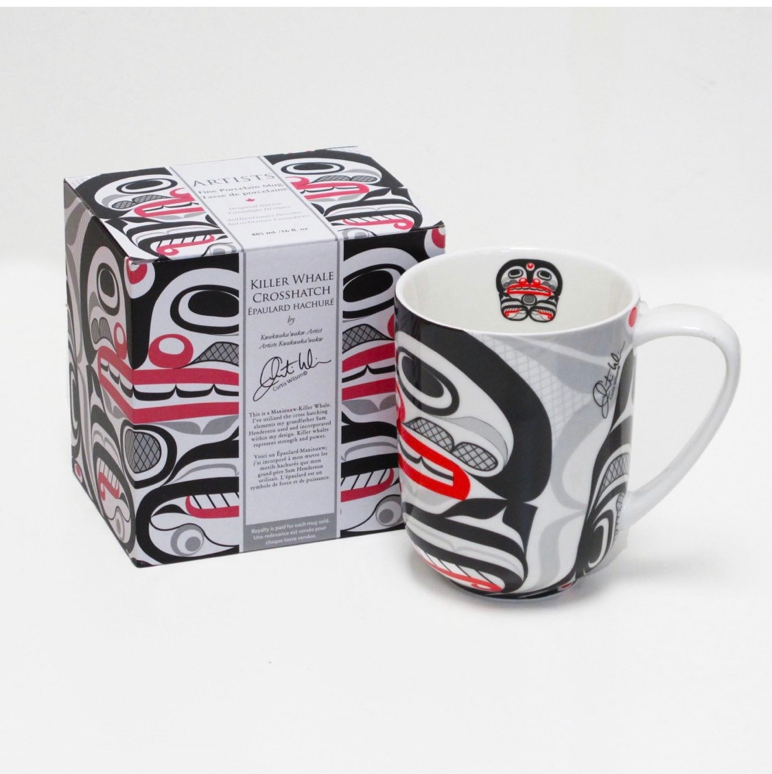 Curtis Wilson Killer Whale Crosshatch Porcelain Mug || Christmas Gift || Gift with Box