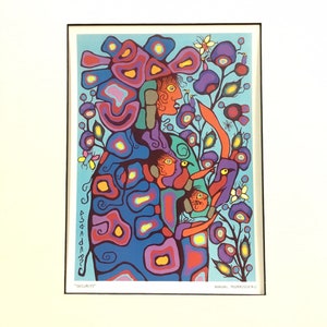 Security by Norval Morrisseau • Print matted framed with dust cover • hanger and bio in the back