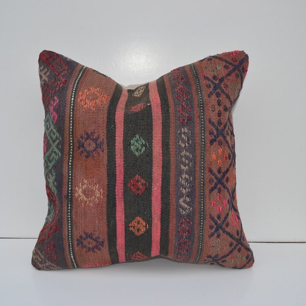 20x20'Ethnic Turkish Pillow cover Vintage Kilim Throw cushion Rustic Decorative Chevron euro sham 40x40 Bohemian Decor  Home Decor