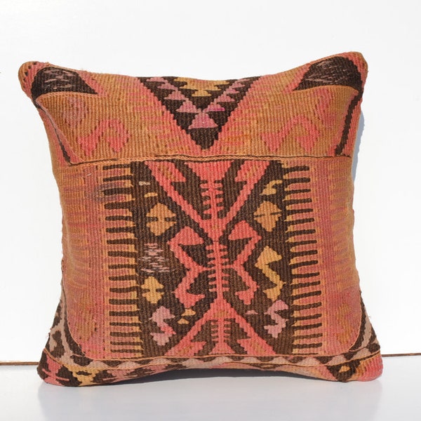 18"Turkish cushion throw pillow kilim pillow decorative throw decorative pillow outdoor floor sham bohemian decor boho ethnic tribal accents