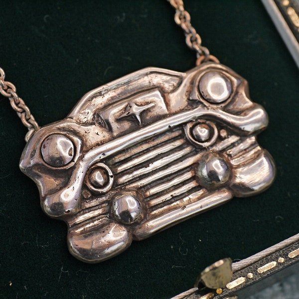 Handmade 999 Vintage Car Silver Ingot Pendant