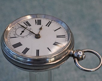 American Waltham Watch Co. Model 1876 14s Silver Pocket Watch -Working-